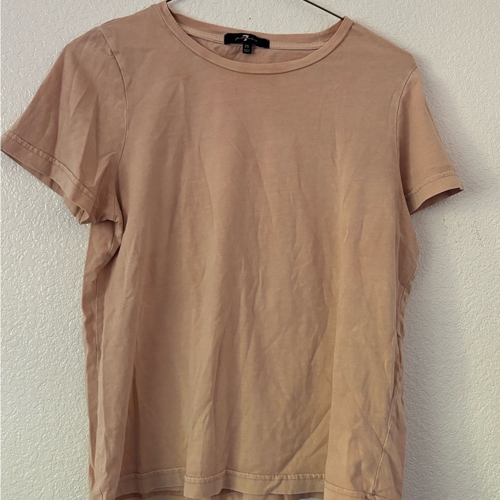 7 For All Mankind Tan T-Shirt